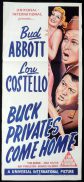 BUCK PRIVATES COME HOME Original Daybill Movie poster Abbott and Costello