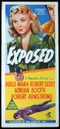 EXPOSED Original Daybill Movie Poster Adele Mara Film Noir