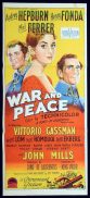 WAR AND PEACE Original Daybill Movie Poster AUDREY HEPBURN Henry Fonda "A" Richardson Studio