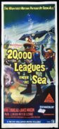 20,000 LEAGUES UNDER THE SEA Original 1960sr Daybill Movie Poster RARE