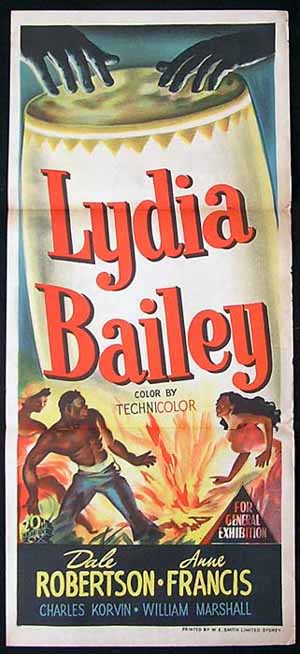 LYDIA BAILEY Daybill Movie poster Anne Francis | Moviemem Original Movie  Posters