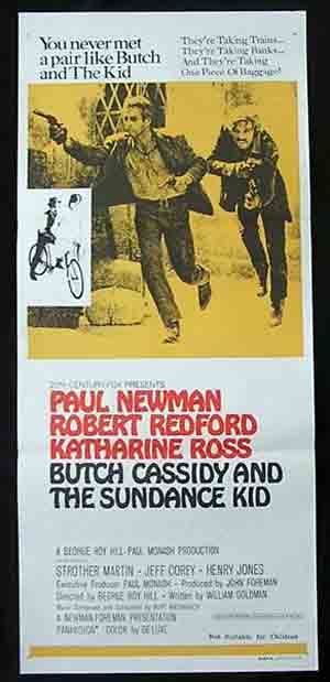 BUTCH CASSIDY AND THE SUNDANCE KID Original daybill Movie Poster