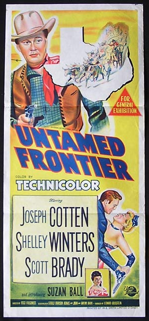 UNTAMED FRONTIER Movie poster 1952 Joseph Cotten Australian Daybill
