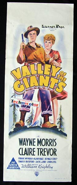 VALLEY OF THE GIANTS ’38-Morris LONG daybill poster