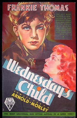WEDNESDAY’S CHILD 1934 Rare Norman MacMurray Art Trade Ad Movie poster