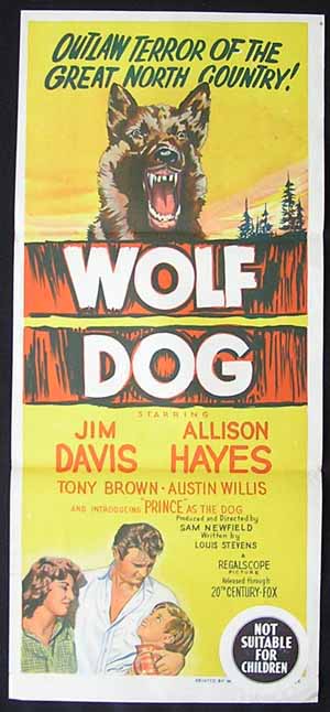 WOLF DOG Daybill Movie Poster 1958 Jim Davis