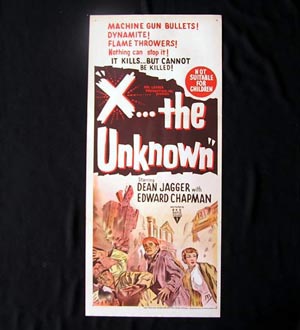 X THE UNKNOWN ’56-Sci Fi Dean Jagger HAMMER daybill