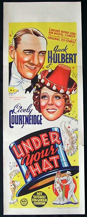 UNDER YOUR HAT ’40 Jack Hulbert RARE Long Daybill poster