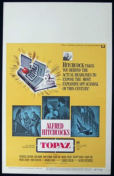 TOPAZ ’69-Alfred Hitchcock-Forsythe RARE US Window Card poster