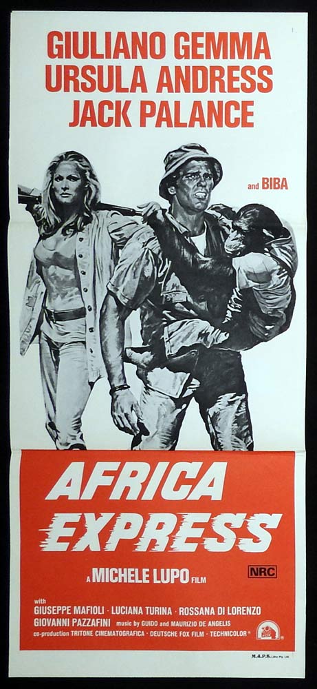 AFRICA EXPRESS Original Daybill Movie PosterGiuliano Gemma Ursula Andress Jack Palance