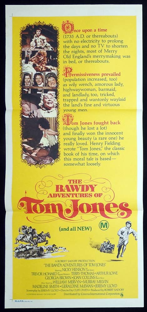 THE BAWDY ADVENTURES OF TOM JONES Original Daybill Movie Poster Nicky Henson