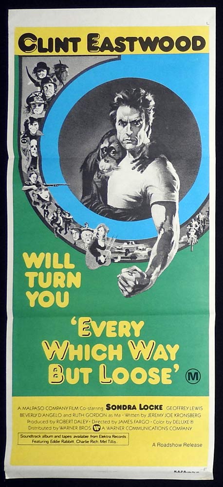 EVERY WHICH WAY BUT LOOSE Daybill Movie Poster 1978 Clint Eastwood “A”