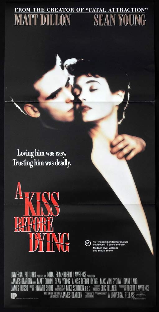 A KISS BEFORE DYING Daybill Movie poster 1991 Matt Dillon FILM NOIR