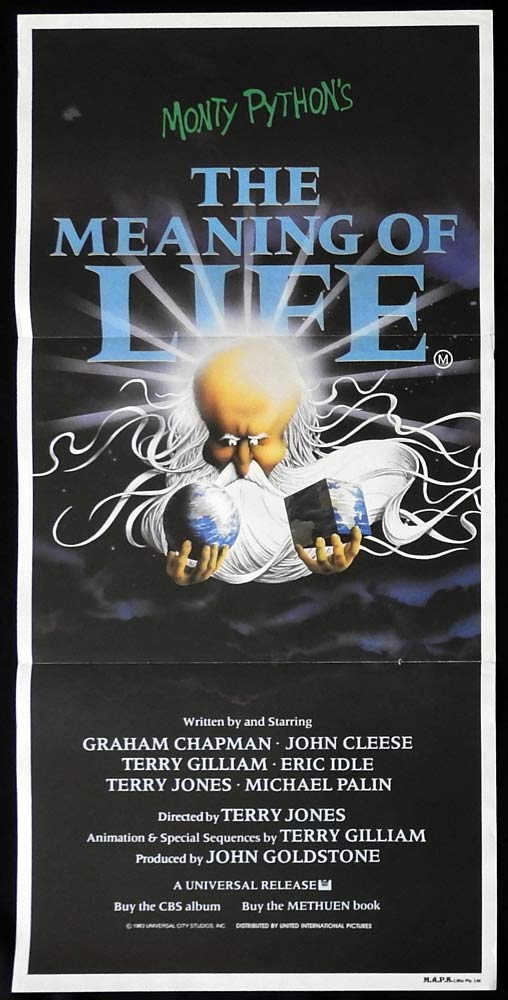 THE MEANING OF LIFE Daybill Movie Poster Monty Python