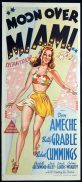MOON OVER MIAMI Original Daybill Movie Poster Betty Grable Robert Cummings Carole Landis