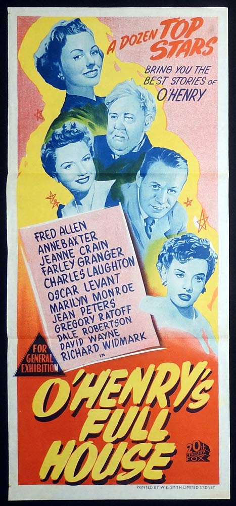 O.HENRY’S FULL HOUSE Original Daybill Movie Poster Marilyn Monroe O’Henry