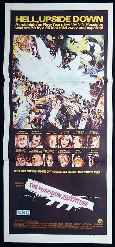 THE POSEIDON ADVENTURE Original Daybill Movie poster Irwin Allen Disaster