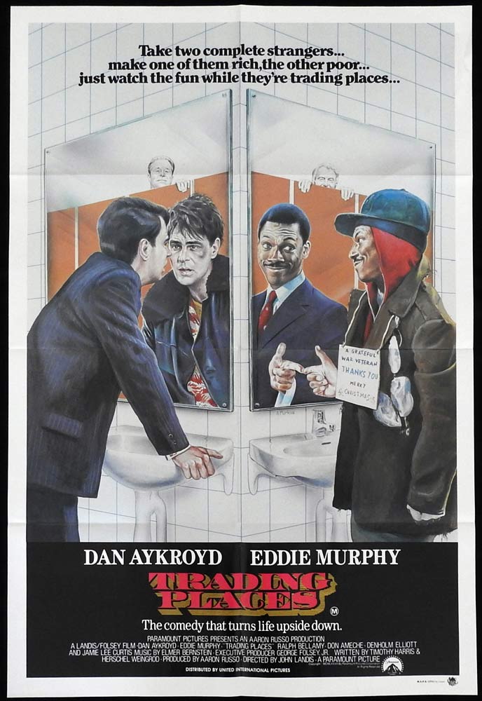 TRADING PLACES English One sheet movie poster 1983 Dan Aykroyd Eddie Murphy
