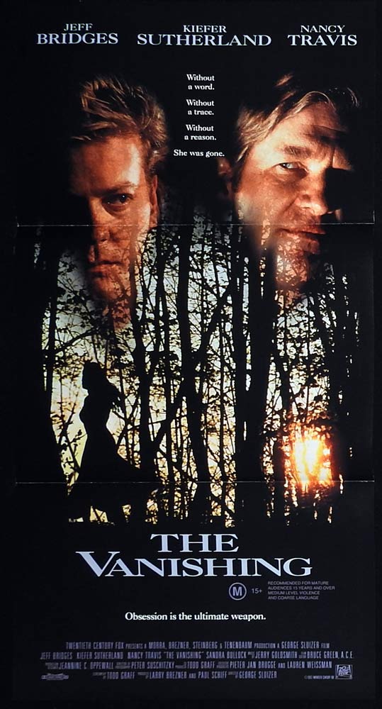THE VANISHING Original Daybill Movie poster Jeff Bridges Kiefer Sutherland
