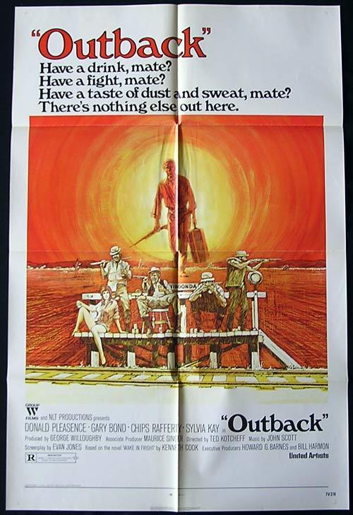 WAKE IN FRIGHT aka OUTBACK Rare US One sheet Movie Poster Chips Rafferty