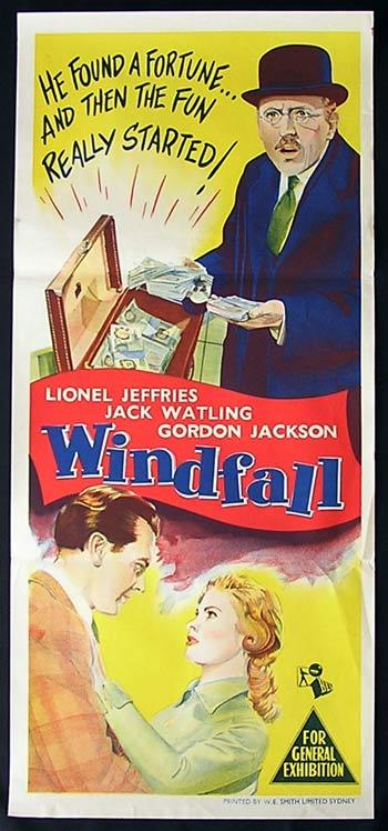 WINDFALL Original Daybill Movie poster Lionel Jeffries