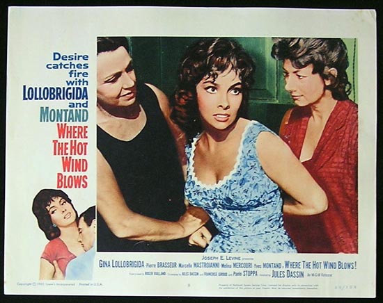 WHERE THE HOT WIND BLOWS ’60 Lollobrigida and Montand Lobby Card #8