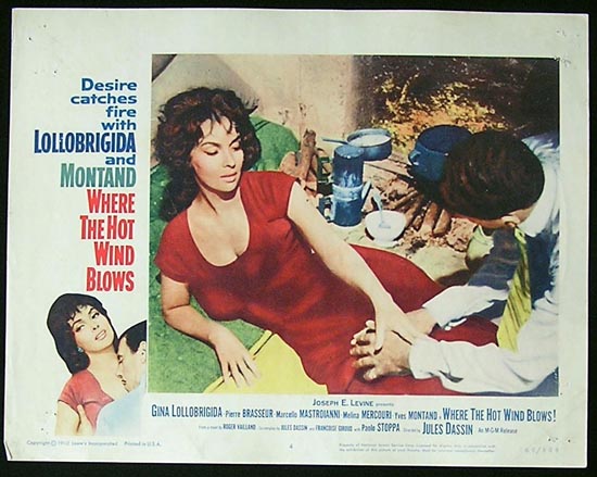 WHERE THE HOT WIND BLOWS ’60 Lollobrigida and Montand Lobby Card #4