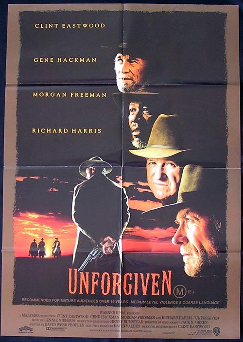 UNFORGIVEN Original Australian One Sheet Movie Poster Clint Eastwood