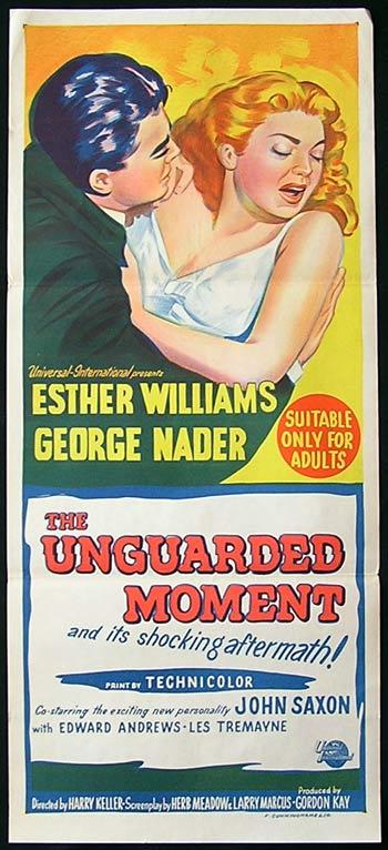 UNGUARDED MOMENT Daybill Movie Poster Esther Williams Film Noir