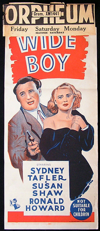 WIDE BOY Daybill Movie Poster 1952 Film Noir