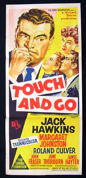 TOUCH AND GO Movie Poster 1955 Jack Hawkins daybill