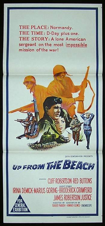 UP FROM THE BEACH Original Daybill Movie Poster Cliff Robertson Red Buttons