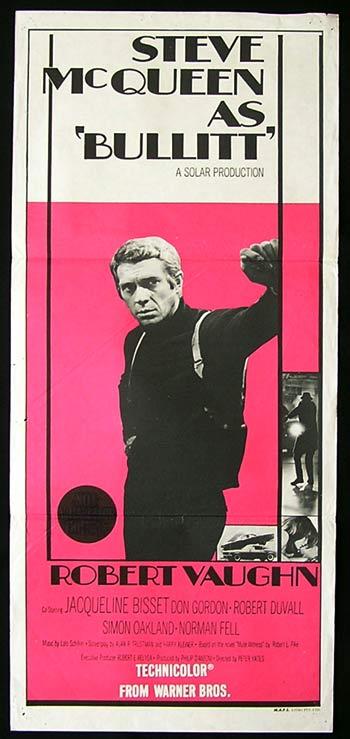 BULLITT Steve McQueen 1970 Pink Style Vintage Daybill Movie poster