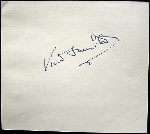 VICTOR SAVILLE Autograph on an Album Page
