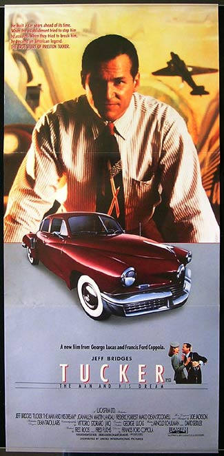 TUCKER THE MAN AND HIS DREAM Original daybill Movie poster Jeff Bridges Joan Allen