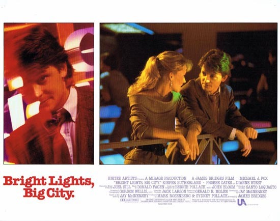 BRIGHT LIGHTS BIG CITY 1988 US Lobby card 1 Michael J.Fox