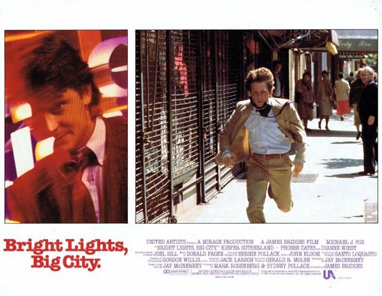 BRIGHT LIGHTS BIG CITY 1988 US Lobby card 2 Michael J.Fox