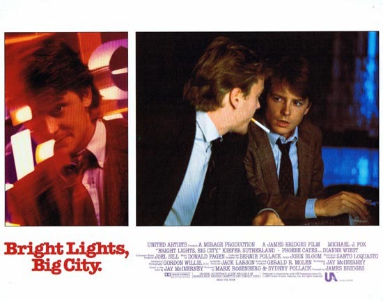 BRIGHT LIGHTS BIG CITY 1988 US Lobby card 3 Michael J.Fox