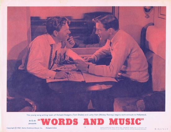 WORDS AND MUSIC 1962r Mickey Rooney Rodgers and Hart Lobby Card 7