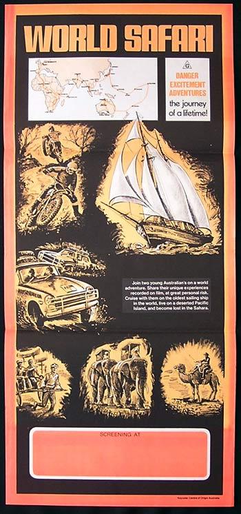 WORLD SAFARI Movie Poster 1977 Rare Country of Origin ALBY MANGELS Daybill Style B
