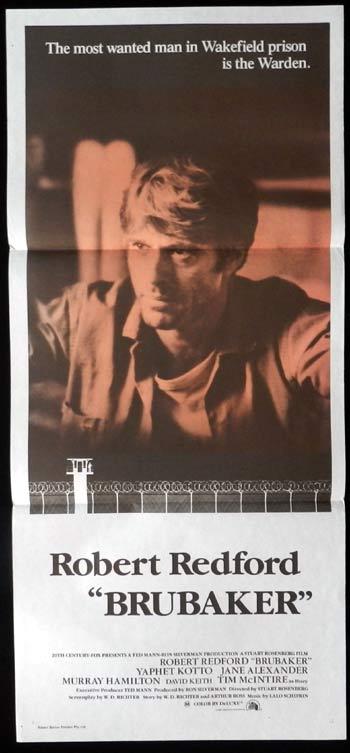 BRUBAKER Original Daybill Movie poster 1980 Robert Redford