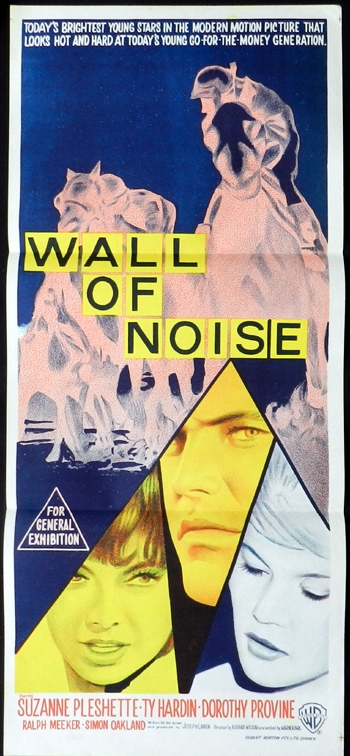 WALL OF NOISE Suzanne Pleshette RARE Daybill Movie poster