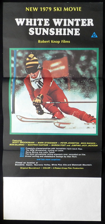 WHITE WINTER SUNSHINE Robert Knop Snow Ski RARE Daybill Movie poster
