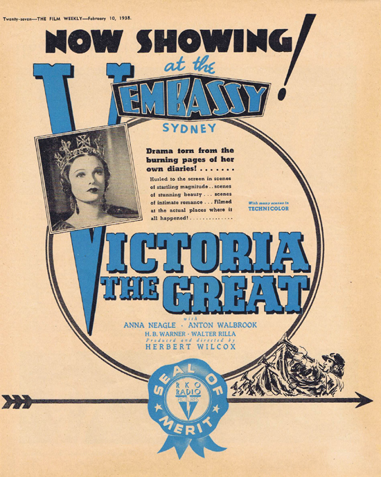 VICTORIA THE GREAT 1938 Anna Neagle Movie Trade Ad
