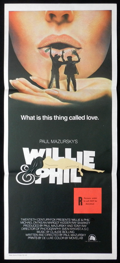 WILLIE AND PHIL Australian Daybill Movie Poster Paul Mazursky