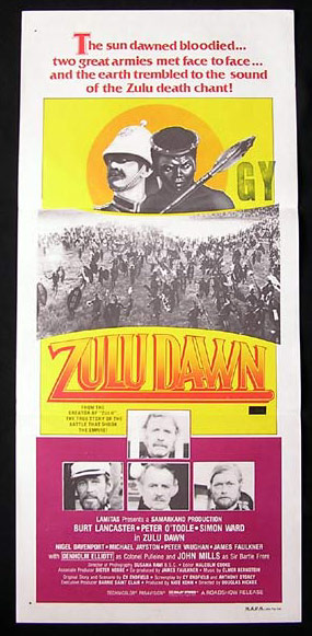 ZULU DAWN Daybill Movie poster 1979 Burt Lancaster Simon Ward