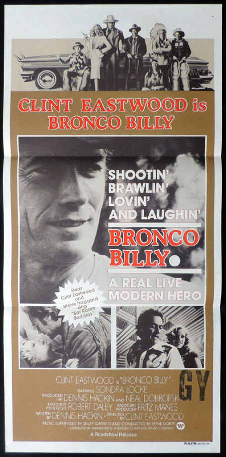 BRONCO BILLY Australian Daybill Movie Poster Clint Eastwood