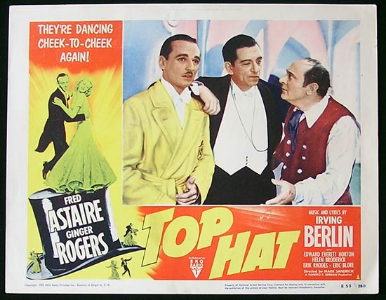 TOP HAT Lobby Card 1 1953r Fred Astaire Ginger Rogers Edward Everett Horton