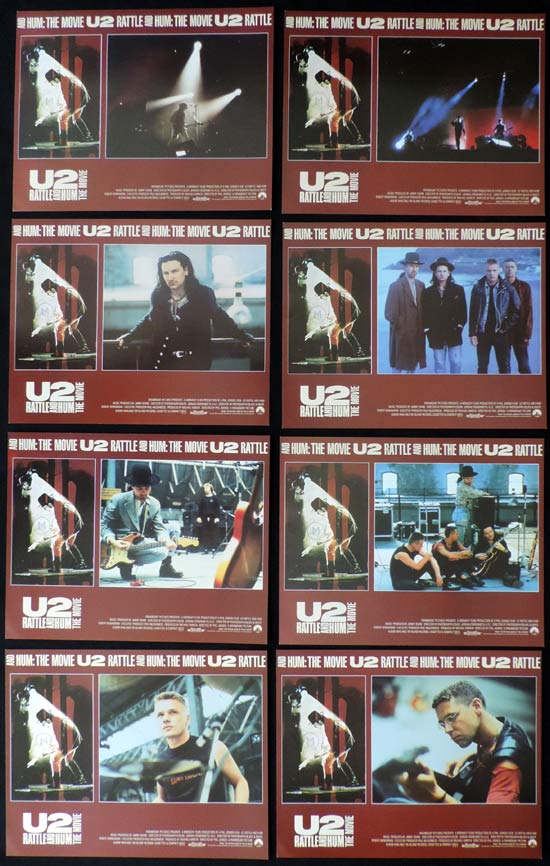 RATTLE AND HUM U2 Original Lobby Card set Bono