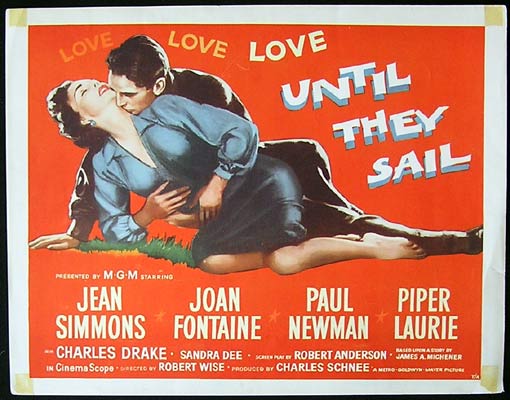UNTIL THEY SAIL Title Lobby card Jean Simmons Joan Fontaine Paul Newman Robert Wise